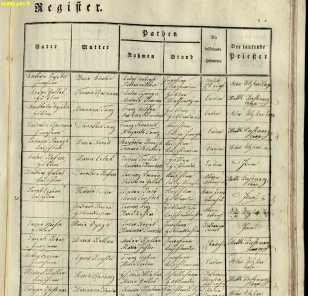 Kranj–Šmartin, 16 November 1841 — Martin, born at Oberfeichting (Zgornje Bitnje) No. 9, to Gertraud Kosina, no father named. The register page as read: book page 64 (viewer pg=65, a spread): the LEFT page is headed «Jahr 1841» with the month «November»; the entry is its ninth row (Oberfeichting, house 9, name Martin); the RIGHT page carries the same row's parents, godparents and priest.